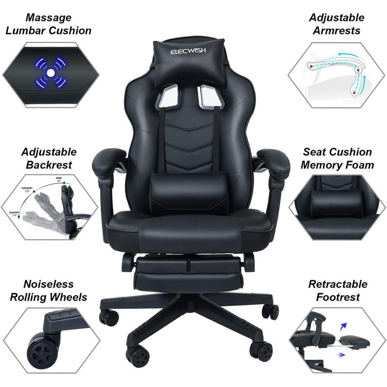 Respawn 110 racing style gaming chair discount reclining ergonomic leather chair with footrest reviews